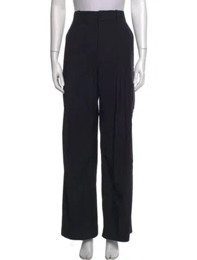 Pre-owned Bottega Veneta Wool Wide Leg Pants In Black