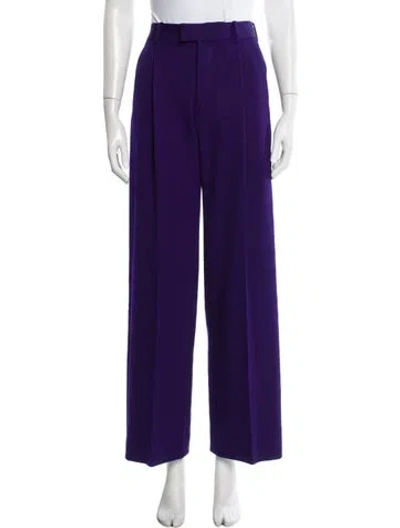 Pre-owned Bottega Veneta Wool Wide Leg Pants In Blue