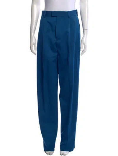 Pre-owned Bottega Veneta Wool Wide Leg Pants In Blue