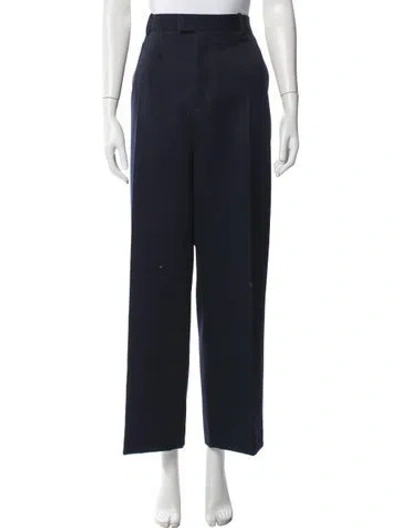 Pre-owned Bottega Veneta Wool Wide Leg Pants In Blue