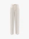 Bottega Veneta Wide-leg Wool Trousers With Pockets And Stitching