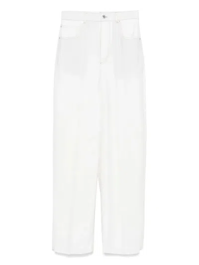 Bottega Veneta Wool Wide-leg Trousers In White