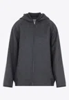 Bottega Veneta Wool Jacket With Hood And Leather Trim