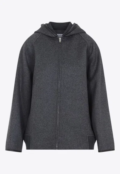 Bottega Veneta Wool Zip-up Hooded Sweatshirt