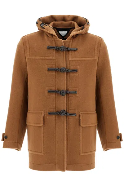 Bottega Veneta Woolen Montgomery Coat In Braun