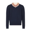 Bottega Veneta Woollen Jacquard Sweater In Abyss