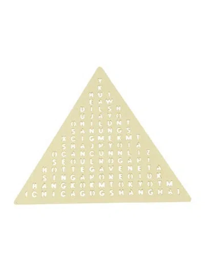 Pre-owned Bottega Veneta Word Pyramid Decorative Object In Silver