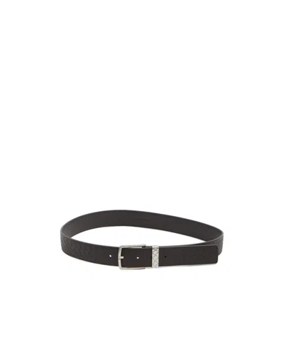 Bottega Veneta Woven Belt In Brown