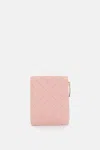 Bottega Veneta Small Bi-fold Wallet Pink In Intrecciato In Pink