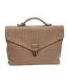Bottega Veneta Woven Briefcase In Brown