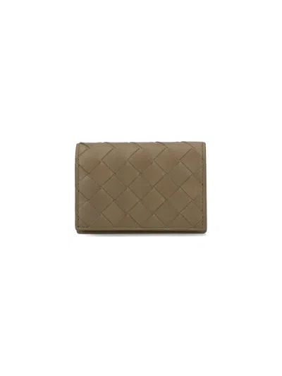 Bottega Veneta Woven Business Card Holder In Green