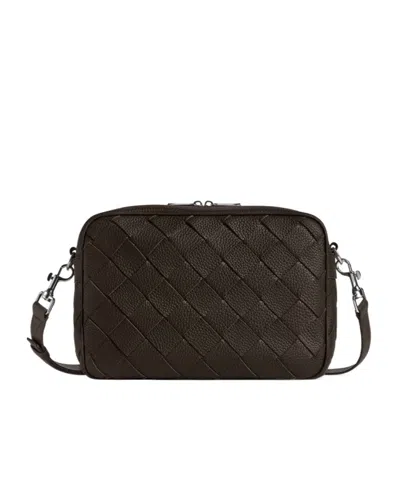 Bottega Veneta Woven Camera Bag In Black