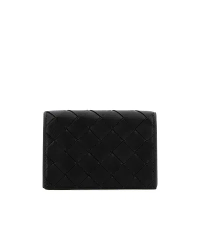 Bottega Veneta Intrecciato 15 Business Card Case In Black