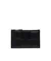 Bottega Veneta Woven Card Bag In Black