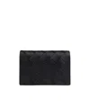 Bottega Veneta Woven Card Bag In Black