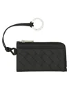 Bottega Veneta Intrecciato L-zippered Card Holder In Black