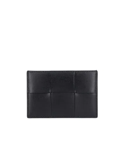 Bottega Veneta Woven Card Holder In Black