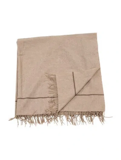 Pre-owned Bottega Veneta Woven Cashmere Travel Blanket In Neutrals