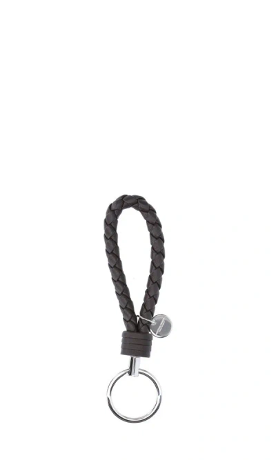 Bottega Veneta Woven Charm Keychain In Black