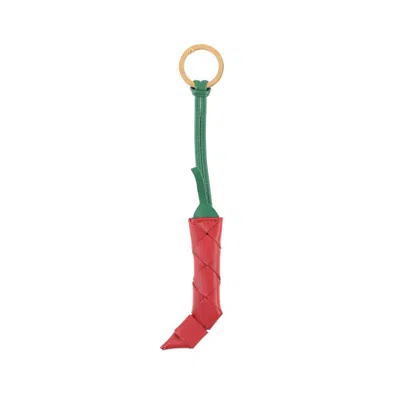 Bottega Veneta Woven Chili Pepper Keyring In ["red"]
