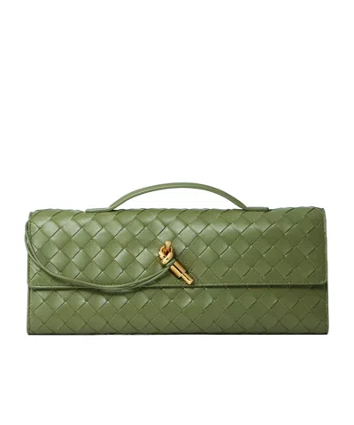 Bottega Veneta Woven Clutch In Green