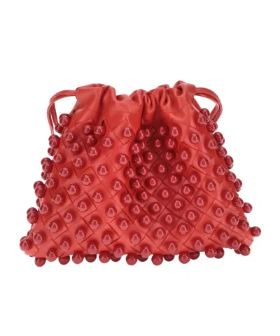 Bottega Veneta Woven Clutch In Red