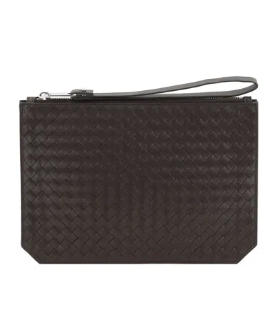 Bottega Veneta Woven Clutch In Brown