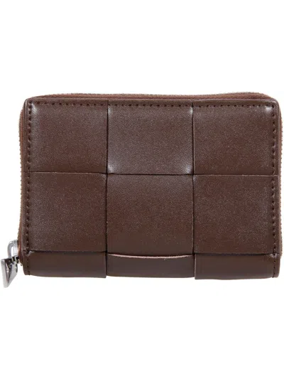 Bottega Veneta Woven Coin Purse In Brown