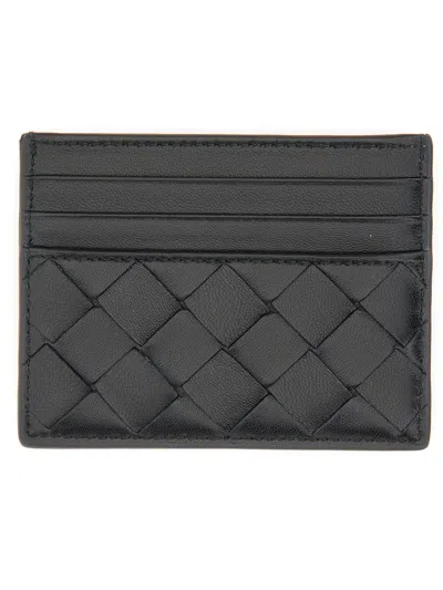 Bottega Veneta Woven Credit Card Holder In Black
