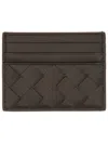 Bottega Veneta "woven" Credit Card Holder In Brown