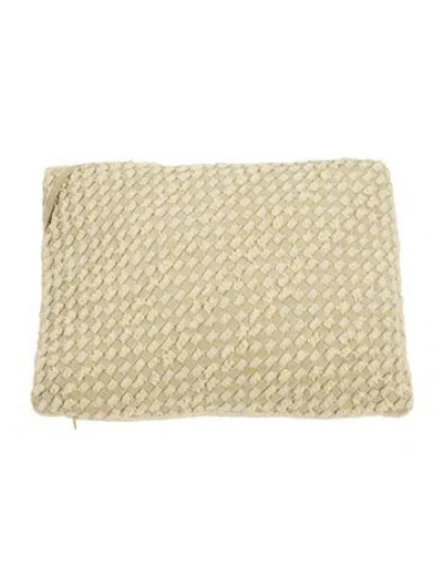 Pre-owned Bottega Veneta Woven Cushion In Neutral