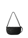 Bottega Veneta Mini Intrecciato Pattern Handbag With Detachable Pouch In Black