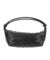 Bottega Veneta Woven Design Handbag In Black