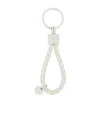 Bottega Veneta Woven Design Key Chain In White