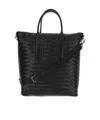 Bottega Veneta Woven Design Shoulder Bag In Black