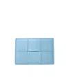 Bottega Veneta Cassette Card Holder In Blue