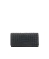Bottega Veneta Intrecciato Long Wallet With Coin Purse In Black