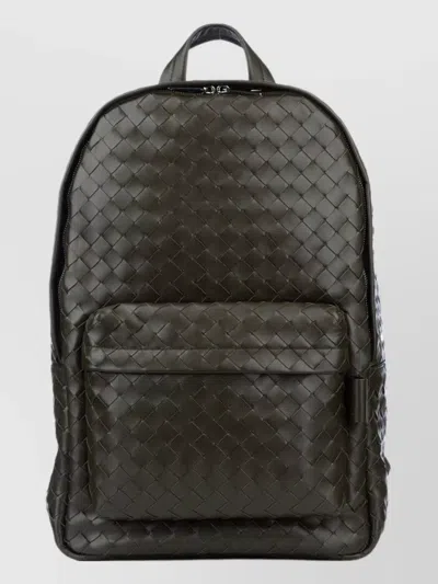 Bottega Veneta Woven Front Pocket Backpack With Adjustable Straps