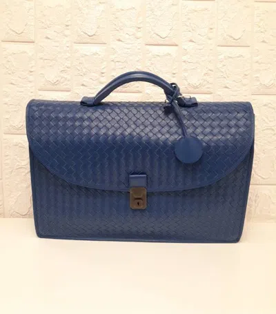 Bottega Veneta Woven Handbag In Blue