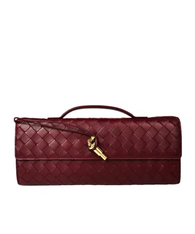 Bottega Veneta Woven Handbag In Burgundy