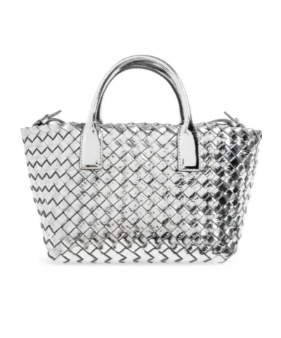 Bottega Veneta Woven Handbag In White