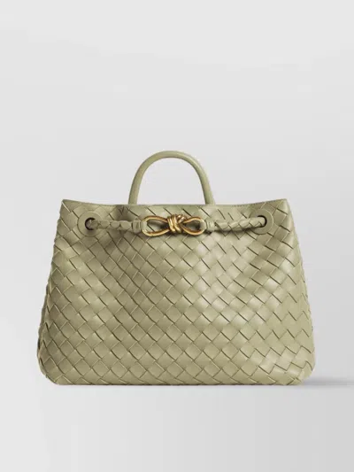 Bottega Veneta Woven Handle Tote Bag In Green