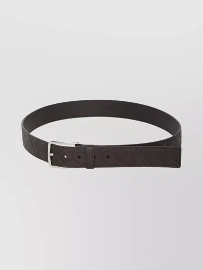 Bottega Veneta Woven Intrecciato Leather Belt In Black