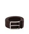 Bottega Veneta Intreccio Leather Belt In Brown