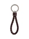 Bottega Veneta Woven Key Ring Accessories In Brown