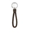 Bottega Veneta Men Key Ring With Logo In Brown
