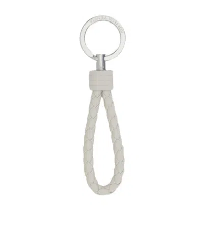 Bottega Veneta Woven Keychain In White