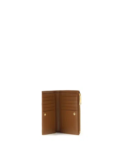 Bottega Veneta Woven Lambskin Wallet In Brown