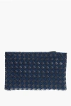 Bottega Veneta Woven Leather And Denim Abyss Pouch