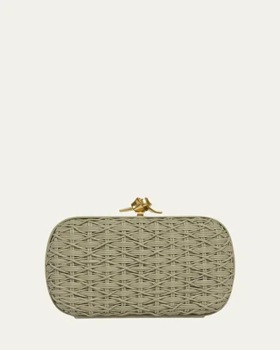 Bottega Veneta Woven Leather Cord Knot Clutch Bag In Brown